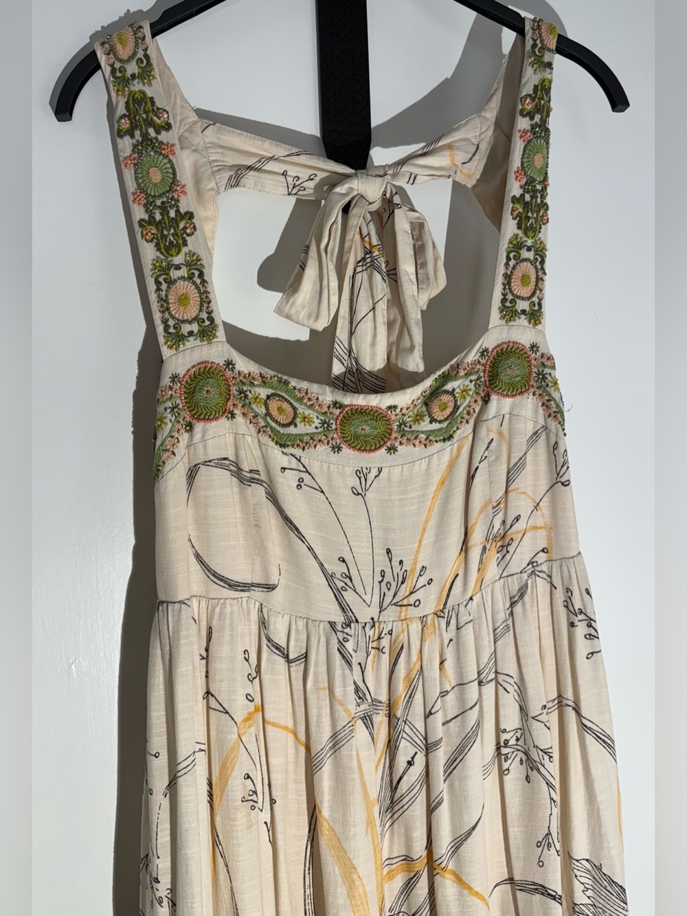 Anthropologie Floral Maxi Dress in Blush, Cream & Green Accents - Picture 10 of 12